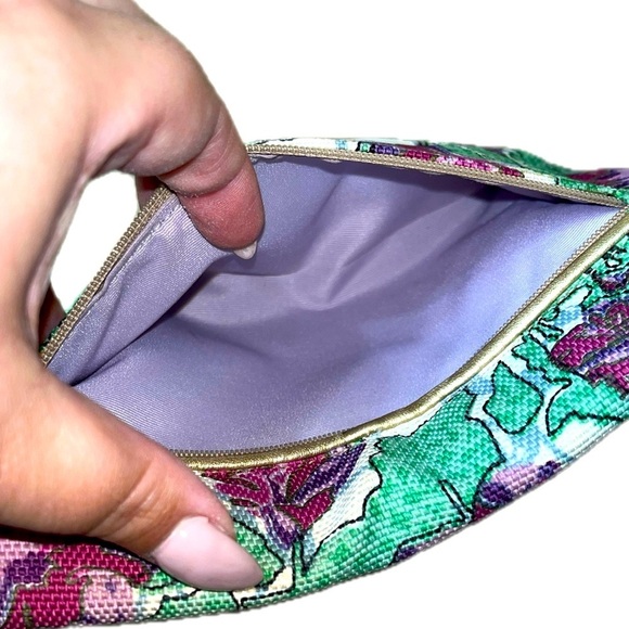 COACH Ashley Multicolor Floral Canvas Gold Leather Lg.Wristlet Wallet Clutch - Picture 8 of 13